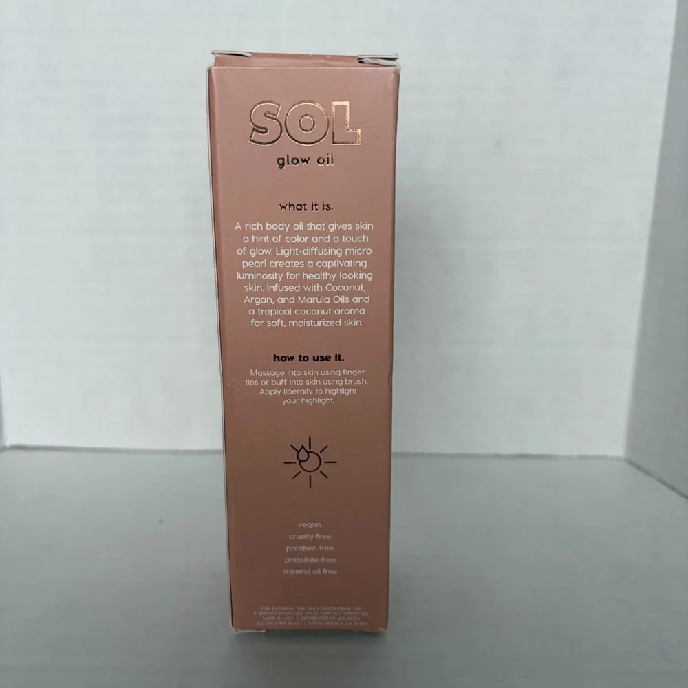 NIB Sol Body Glow Oil in Shade Golden 3.5 oz Tan Summer Vacation Beach Vegan - Picture 6 of 12